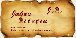 Jakov Miletin vizit kartica